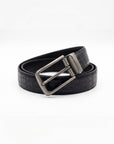 The Gunmetal Croc Belt