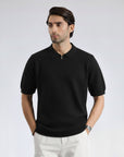 Black Texture Polo Shirt
