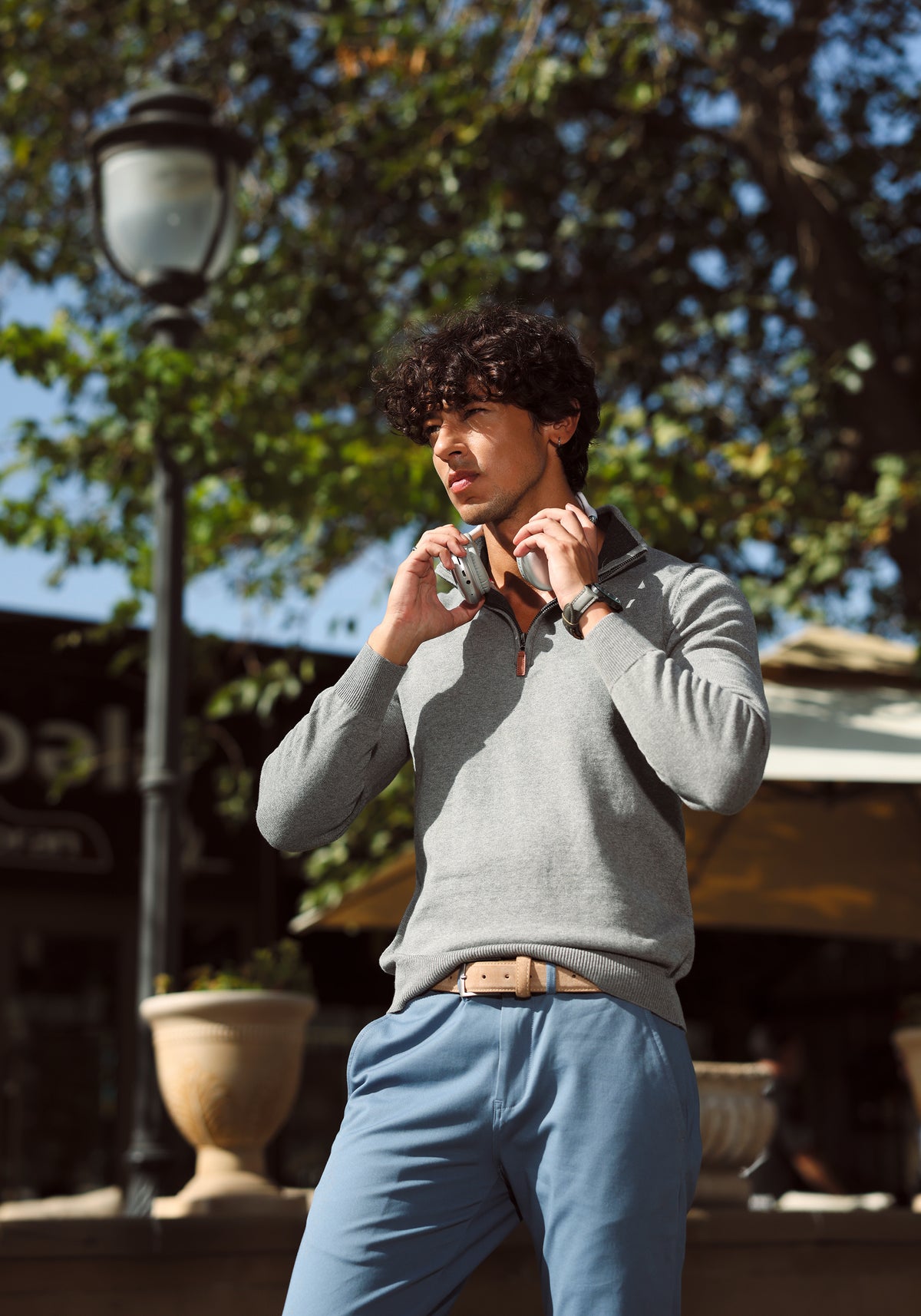 Grey Zip Up Sweater