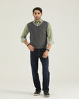 Gray V Neck Sweater