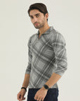 Plaid Zip Neck Sweatshirt