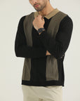 Two-Tone Panel Knit Half Zip