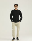 Black Polo Knit Sweatshirt
