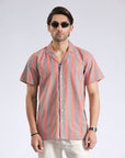 Cuban Collar Orange Lining shirt