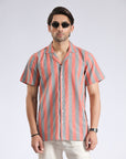 Cuban Collar Orange Lining shirt