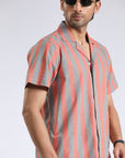 Cuban Collar Orange Lining shirt