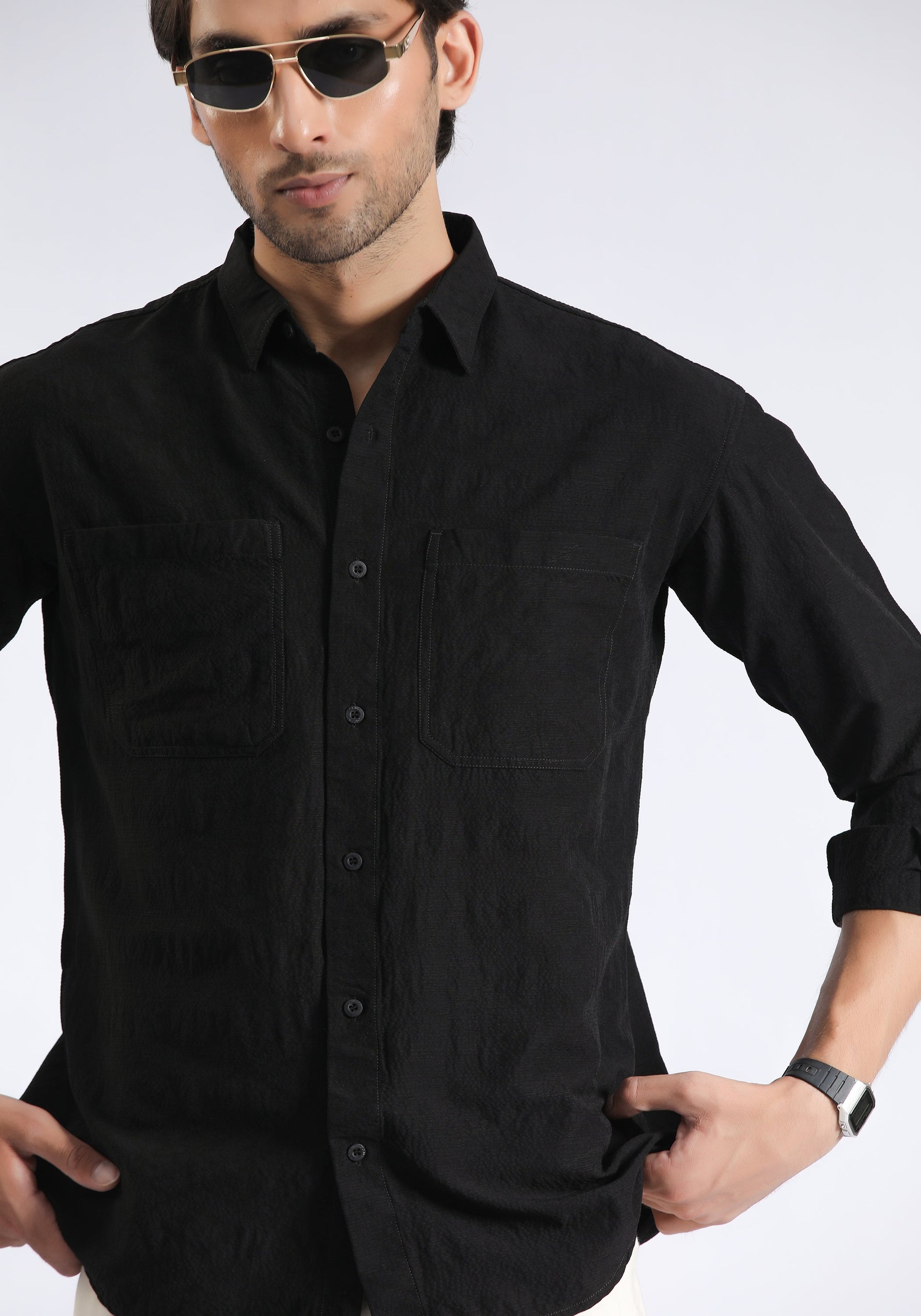 Black Double pocket Shirt