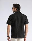 Black Self Textured Shirt