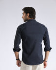 Flap Pockets Navy Shirt
