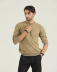 Round Neck Light Brown Sweatshirt