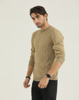Round Neck Light Brown Sweatshirt