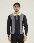 Panelled Zip Collar Sweater
