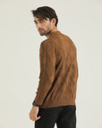 Brown Polo Knit Sweatshirt