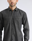 Gray & Black Casual Shirt