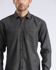 Gray & Black Casual Shirt