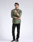 Olive Green Textured Shirt
