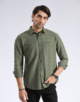 Olive Green Textured Shirt