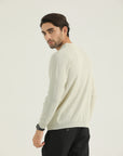 Beige Textured Sweatshirt