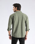 Olive Green Textured Shirt