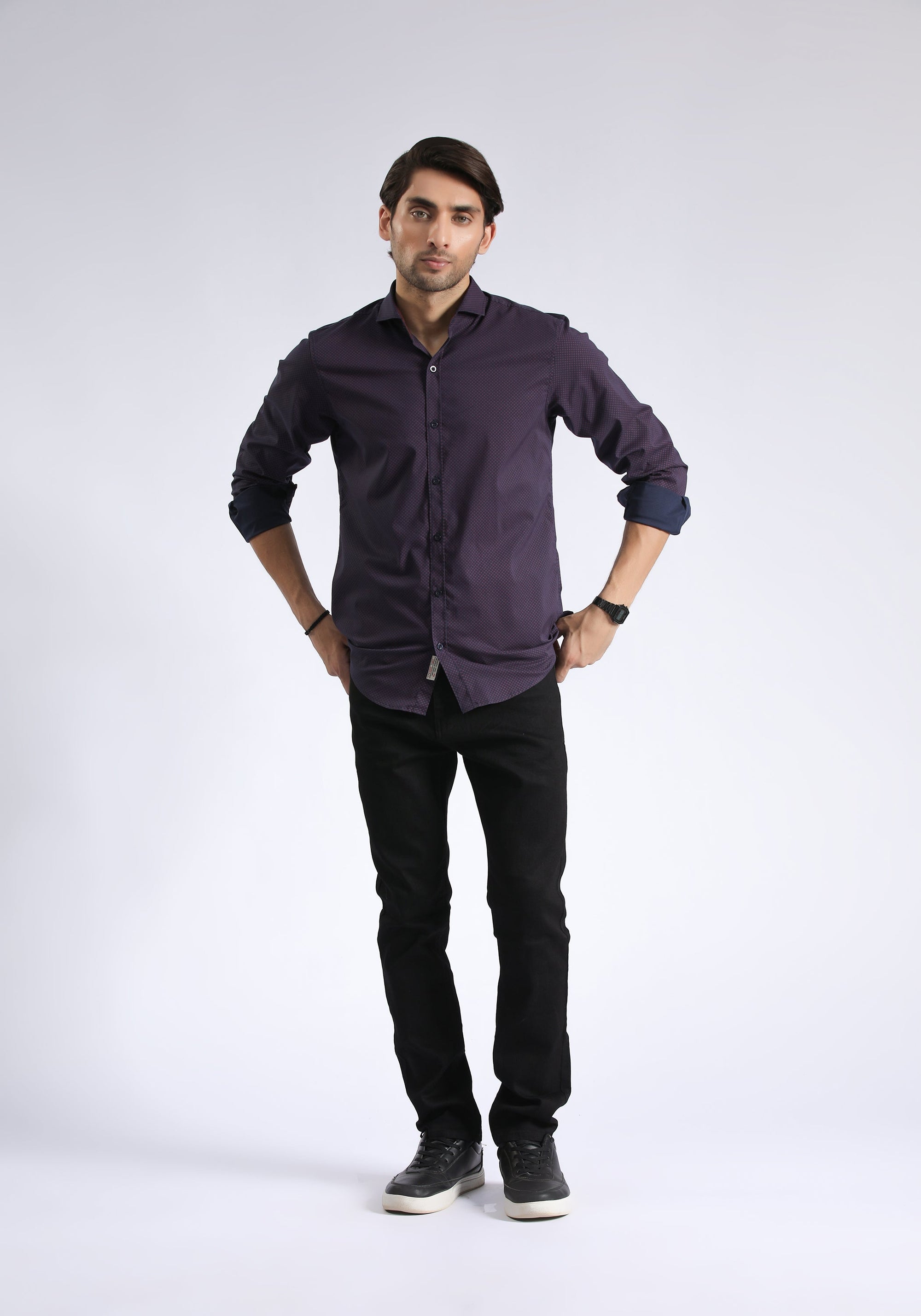 Micro Print Casual Shirt