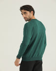 Green Self Stripped Sweatshirt
