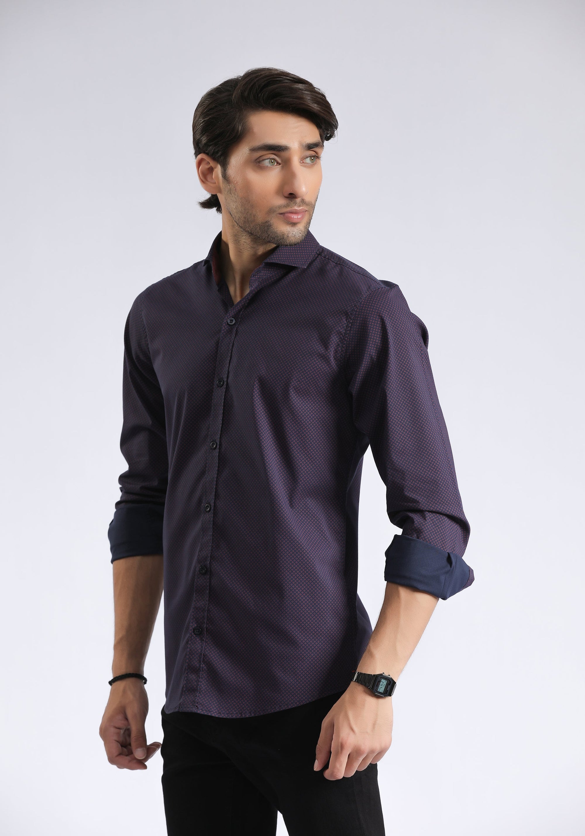Micro Print Casual Shirt