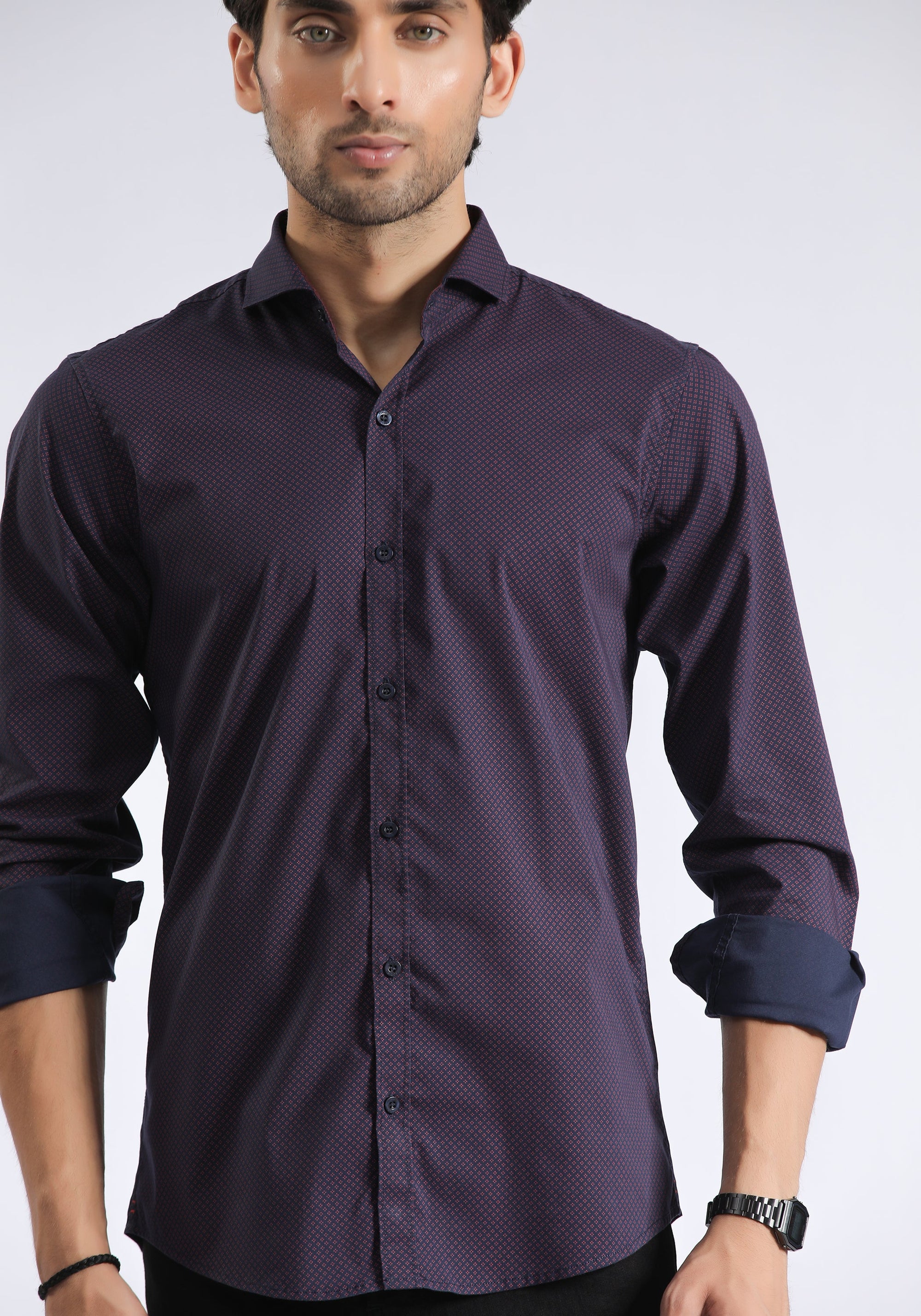 Micro Print Casual Shirt