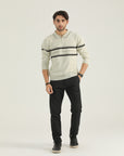 Beige Urban Stripe Half Zip