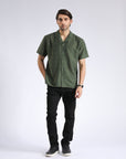 Green Self Textured Shirt