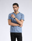 Sky Blue Textured T-Shirt