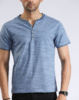 Sky Blue Textured T-Shirt
