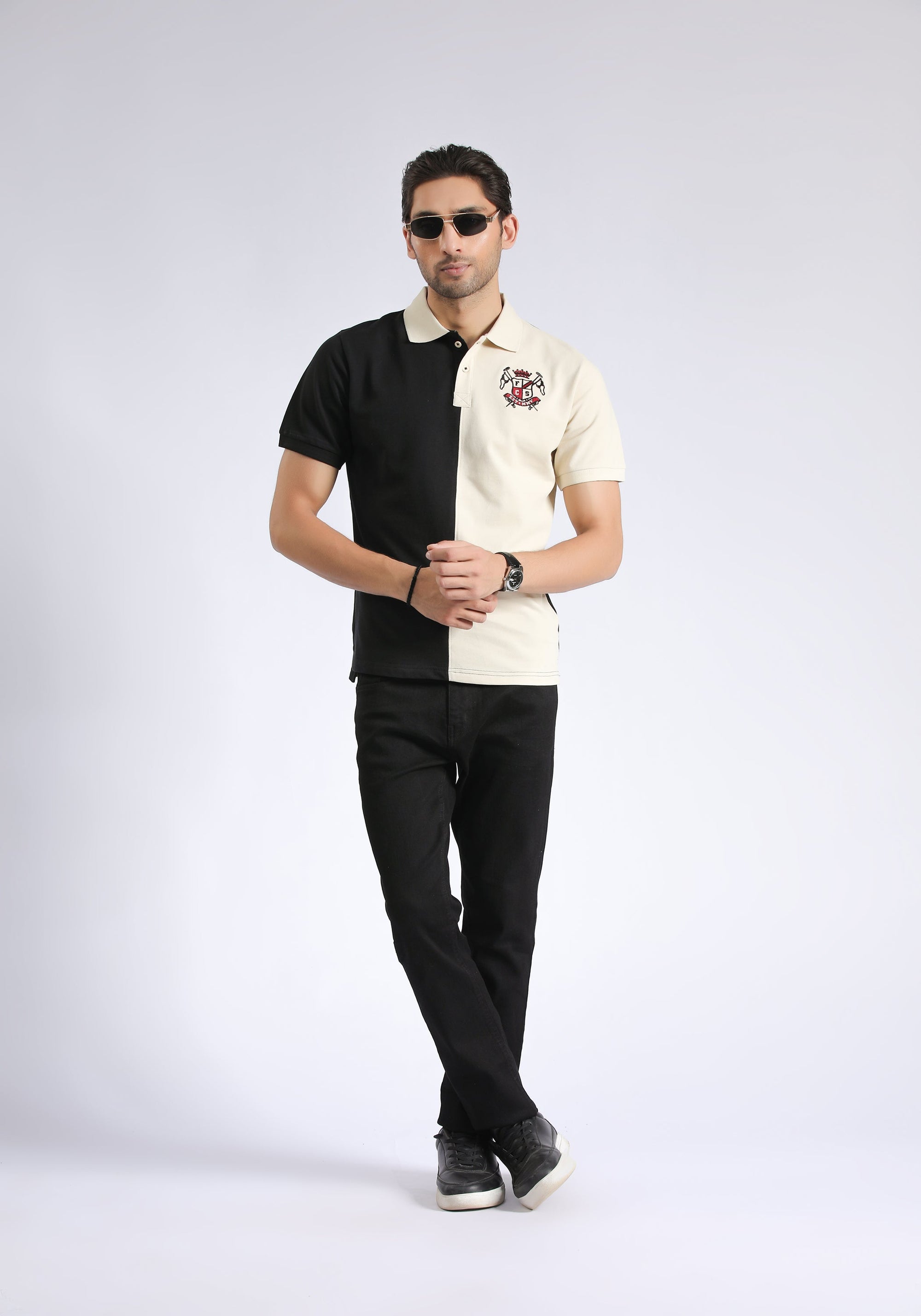 Black Cream Polo Shirt
