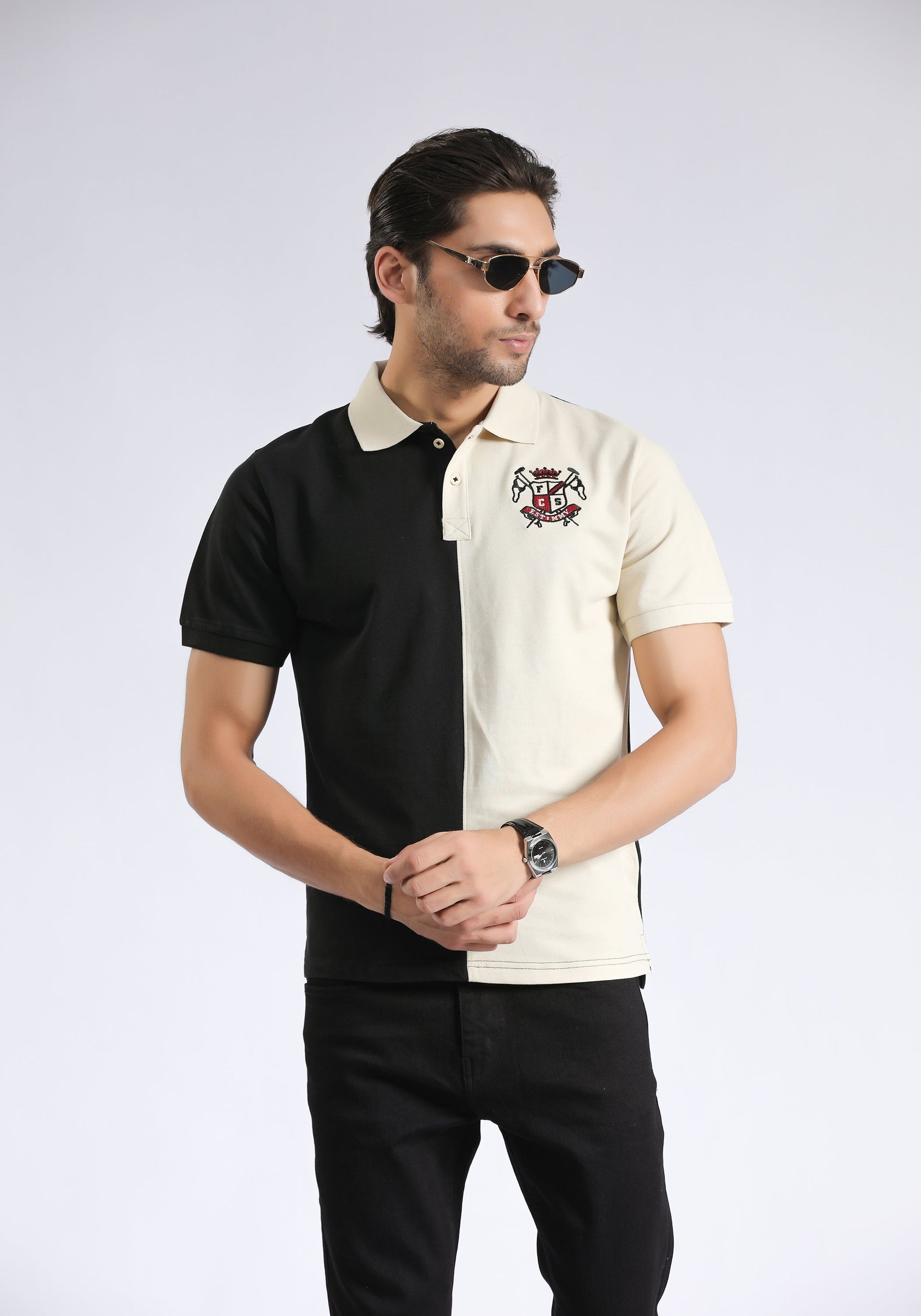 Black Cream Polo Shirt