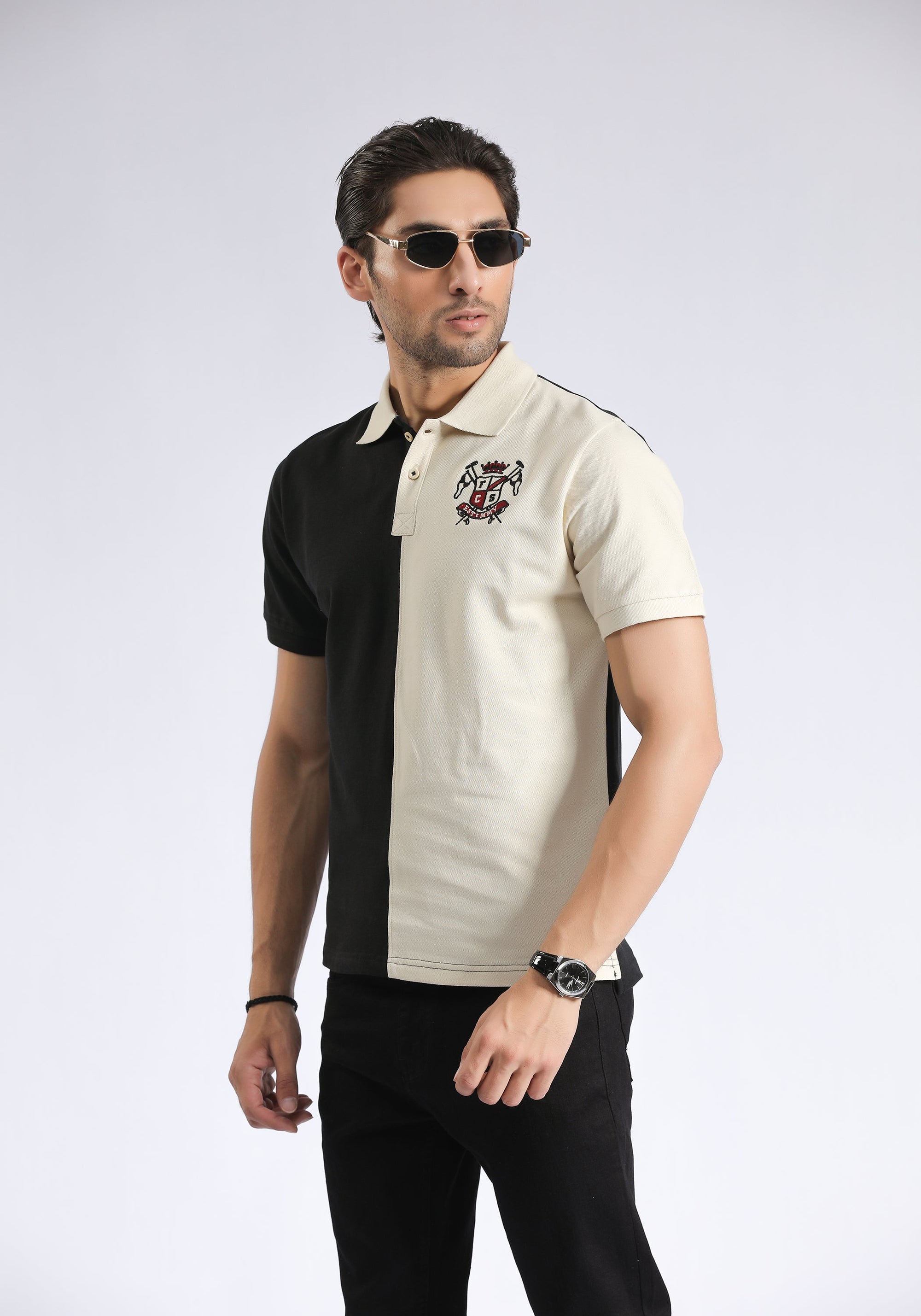 Black Cream Polo Shirt