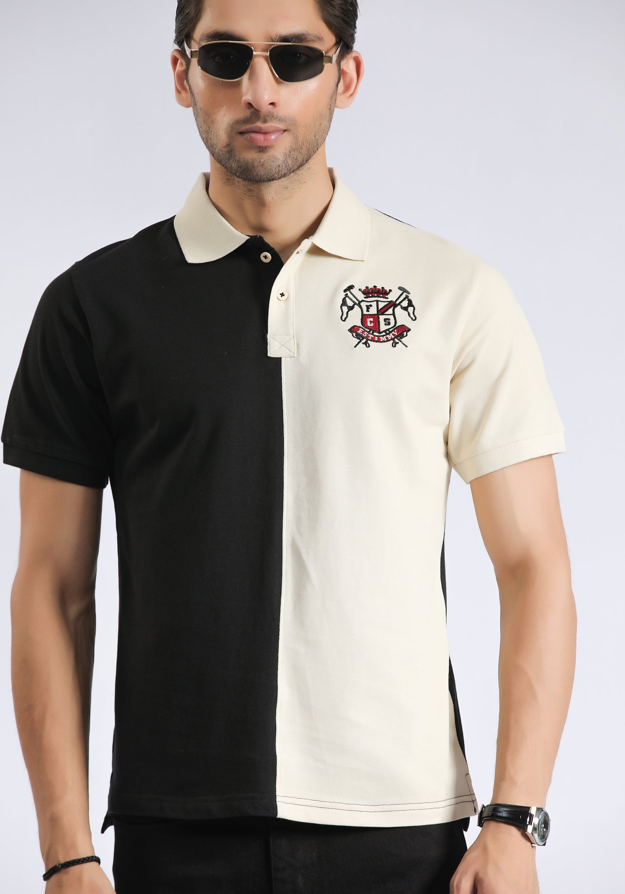 Black Cream Polo Shirt