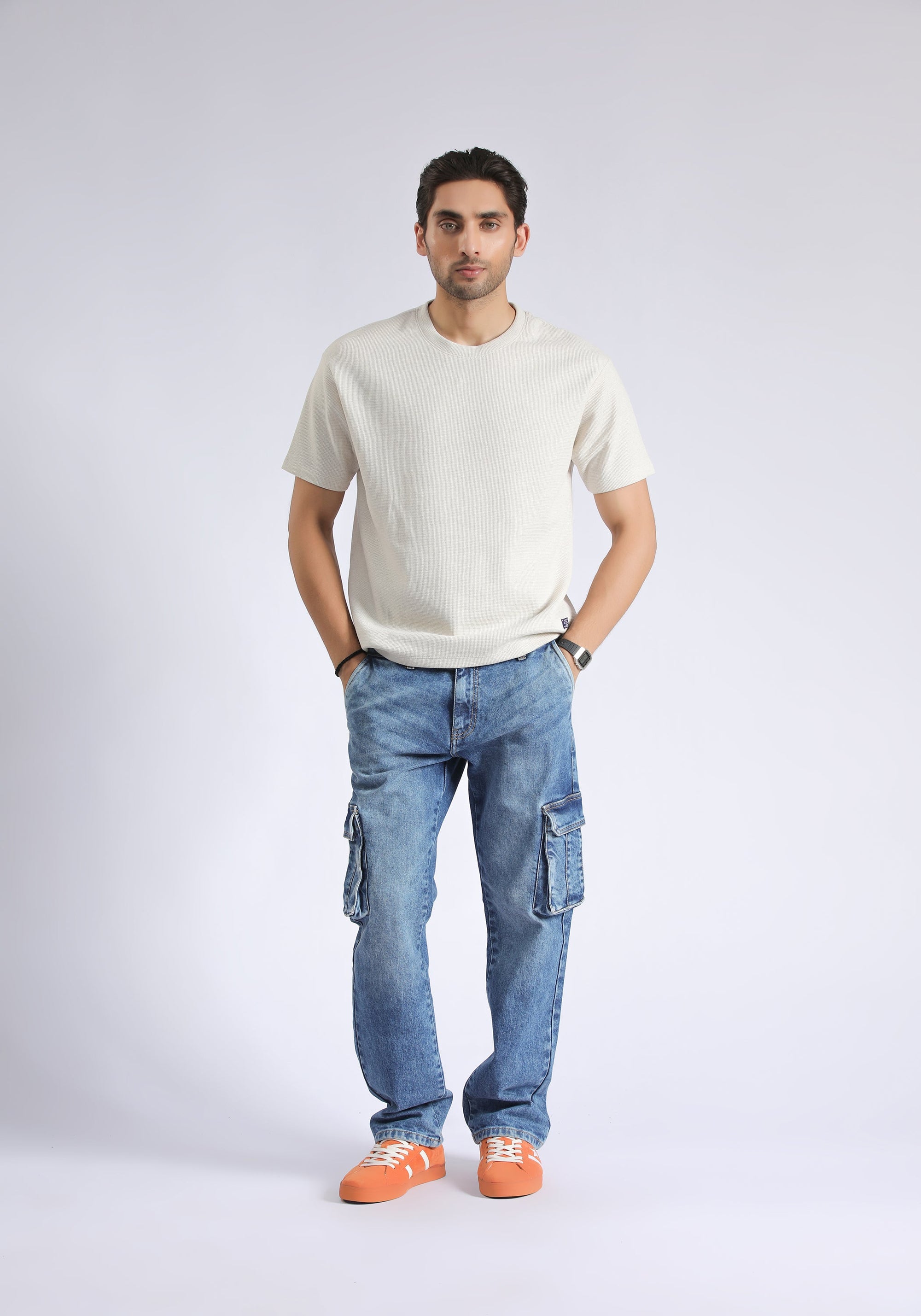 Beige Textured T-Shirt