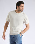 Beige Textured T-Shirt