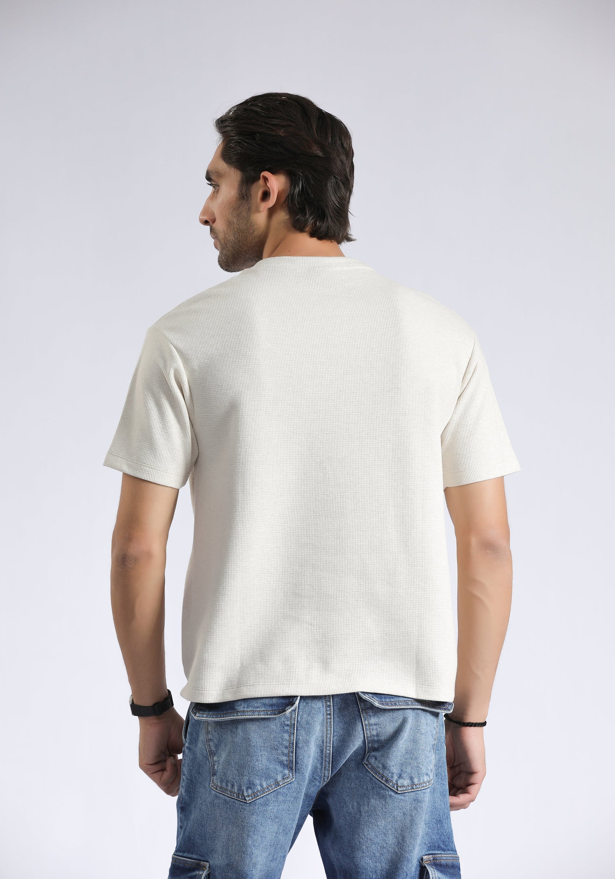 Beige Textured T-Shirt