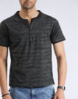 Charcoal Black Textured T-Shirt
