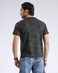 Charcoal Black Textured T-Shirt