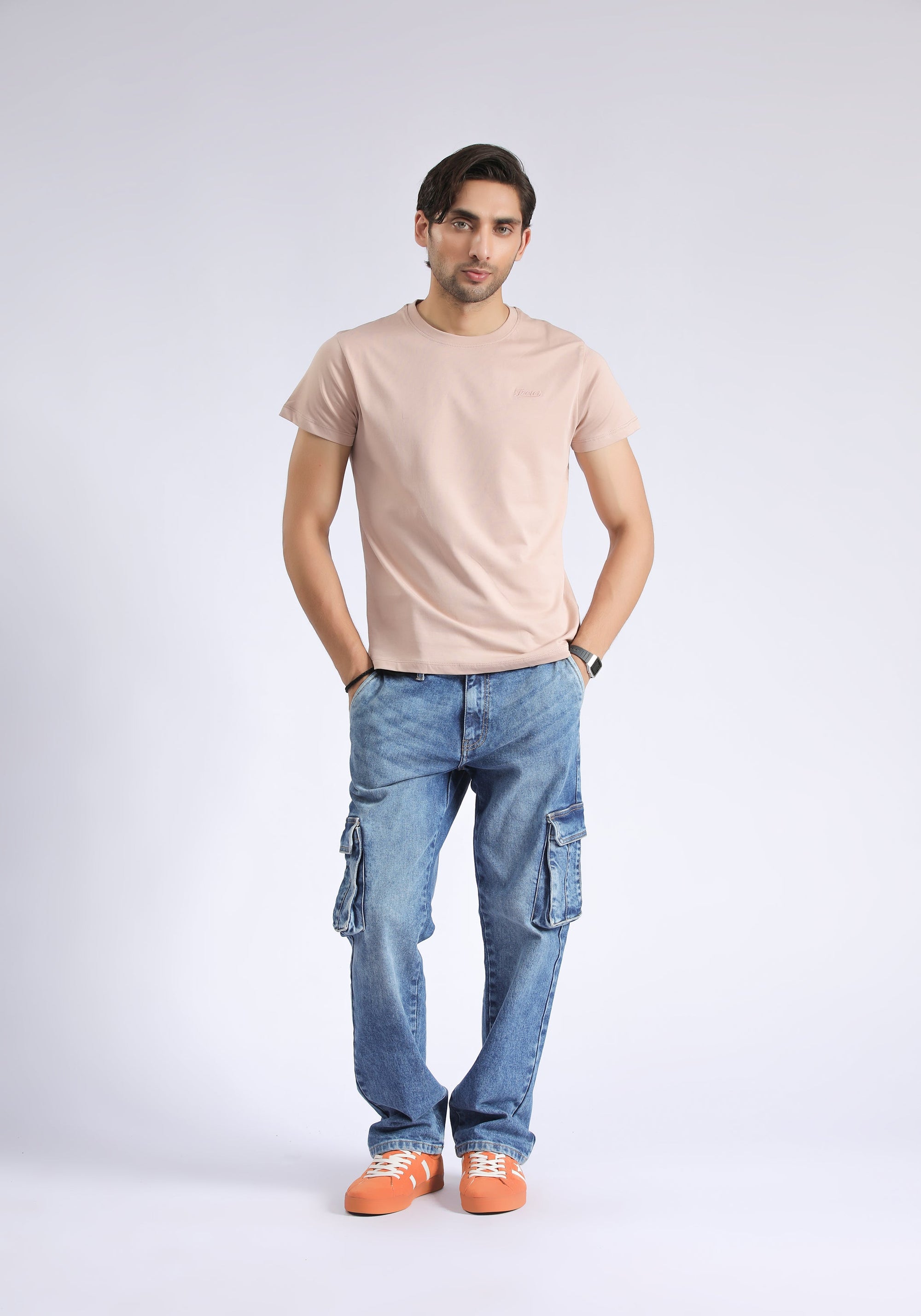 Nude Beige Crew Neck T-Shirt