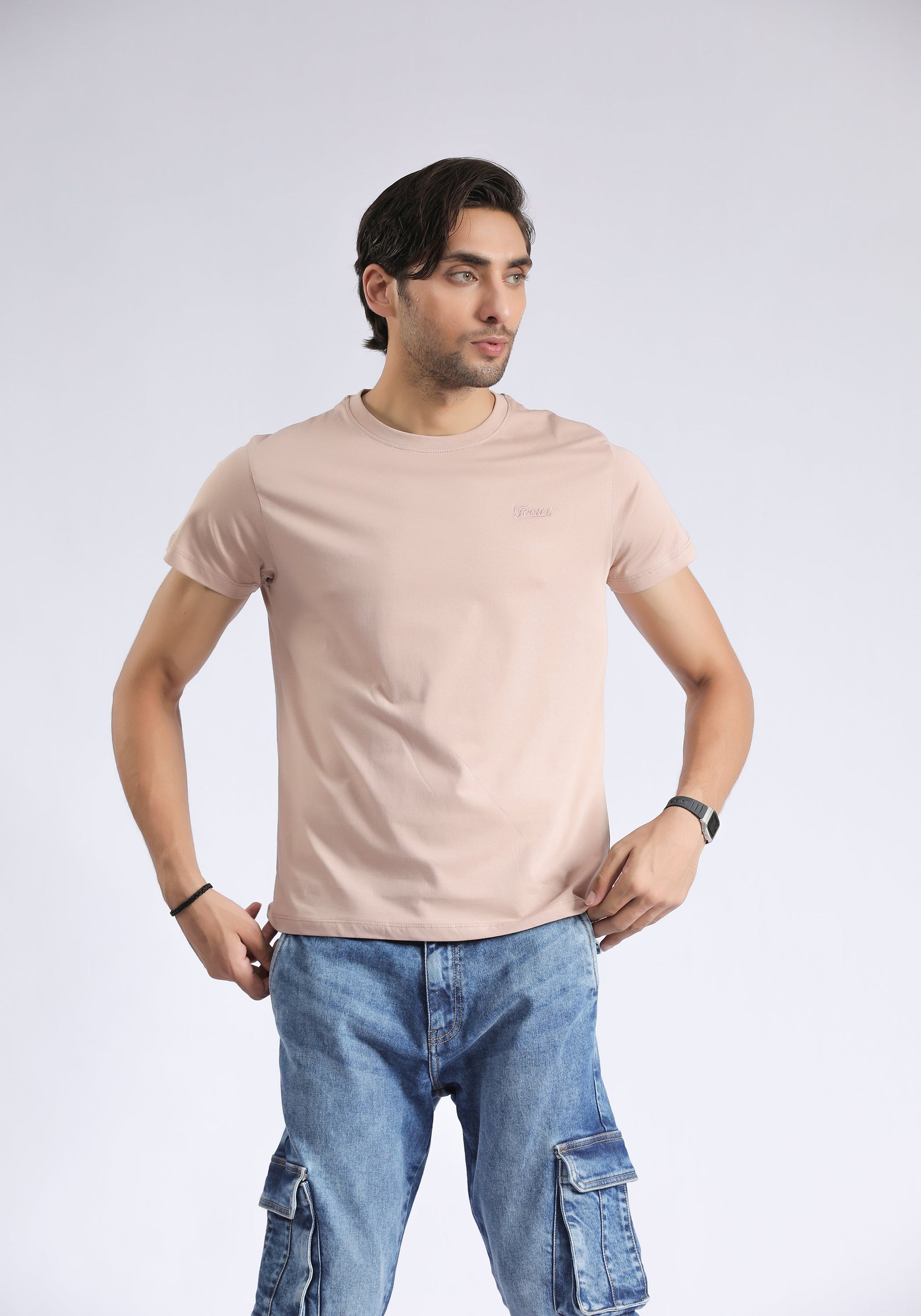 Nude Beige Crew Neck T-Shirt