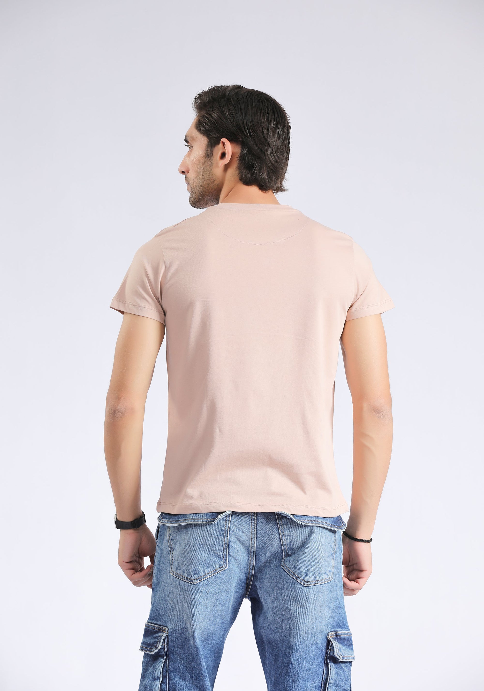 Nude Beige Crew Neck T-Shirt