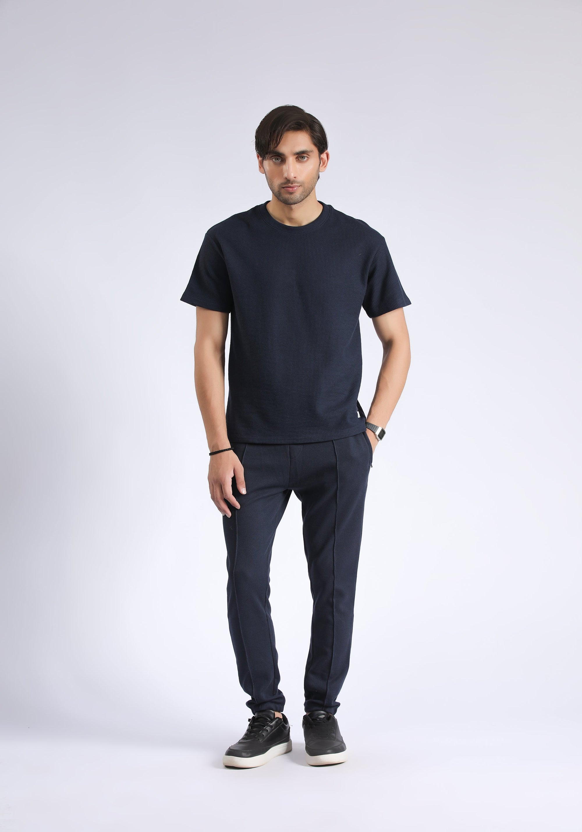 Navy Textured T-Shirt