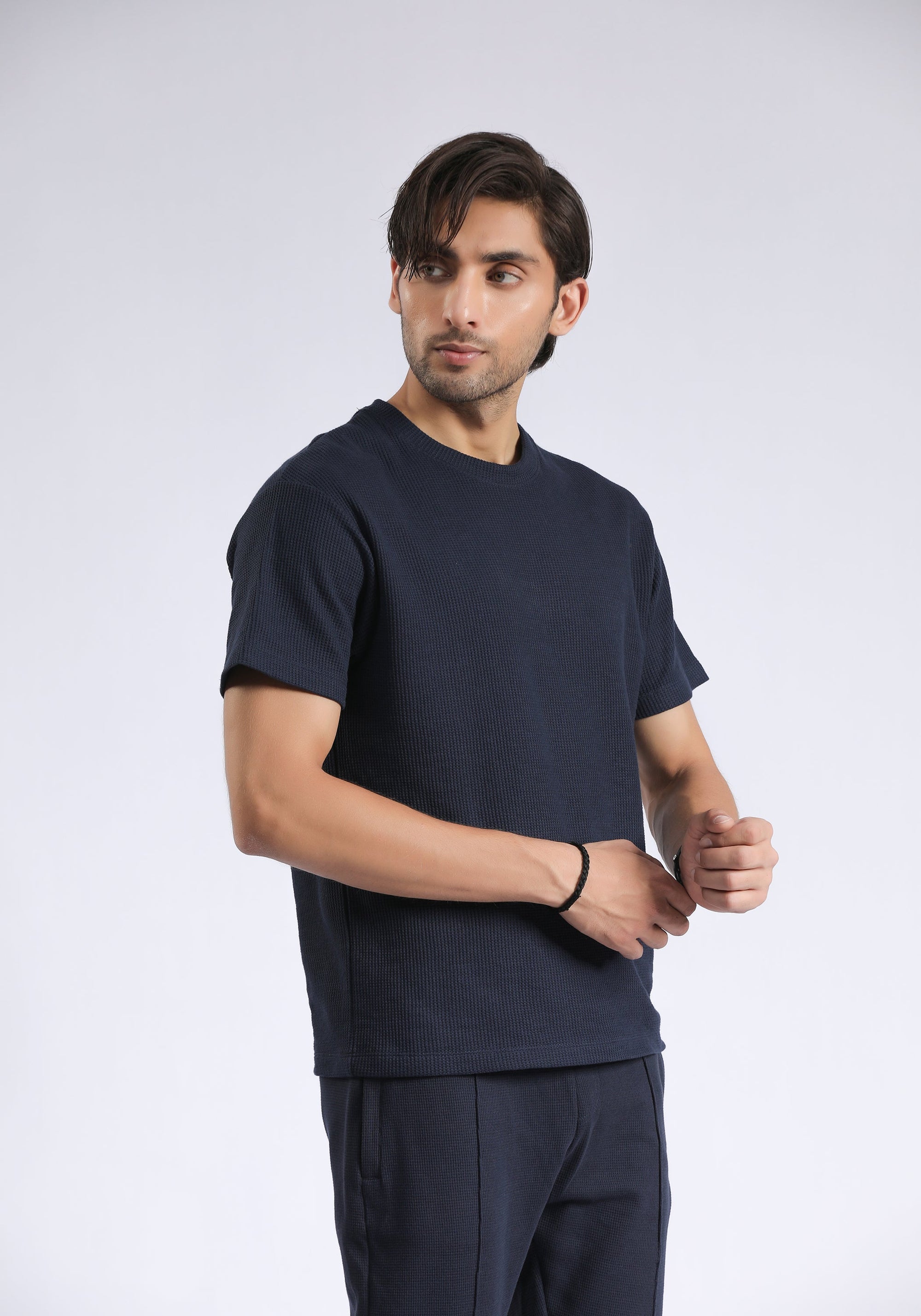 Navy Textured T-Shirt