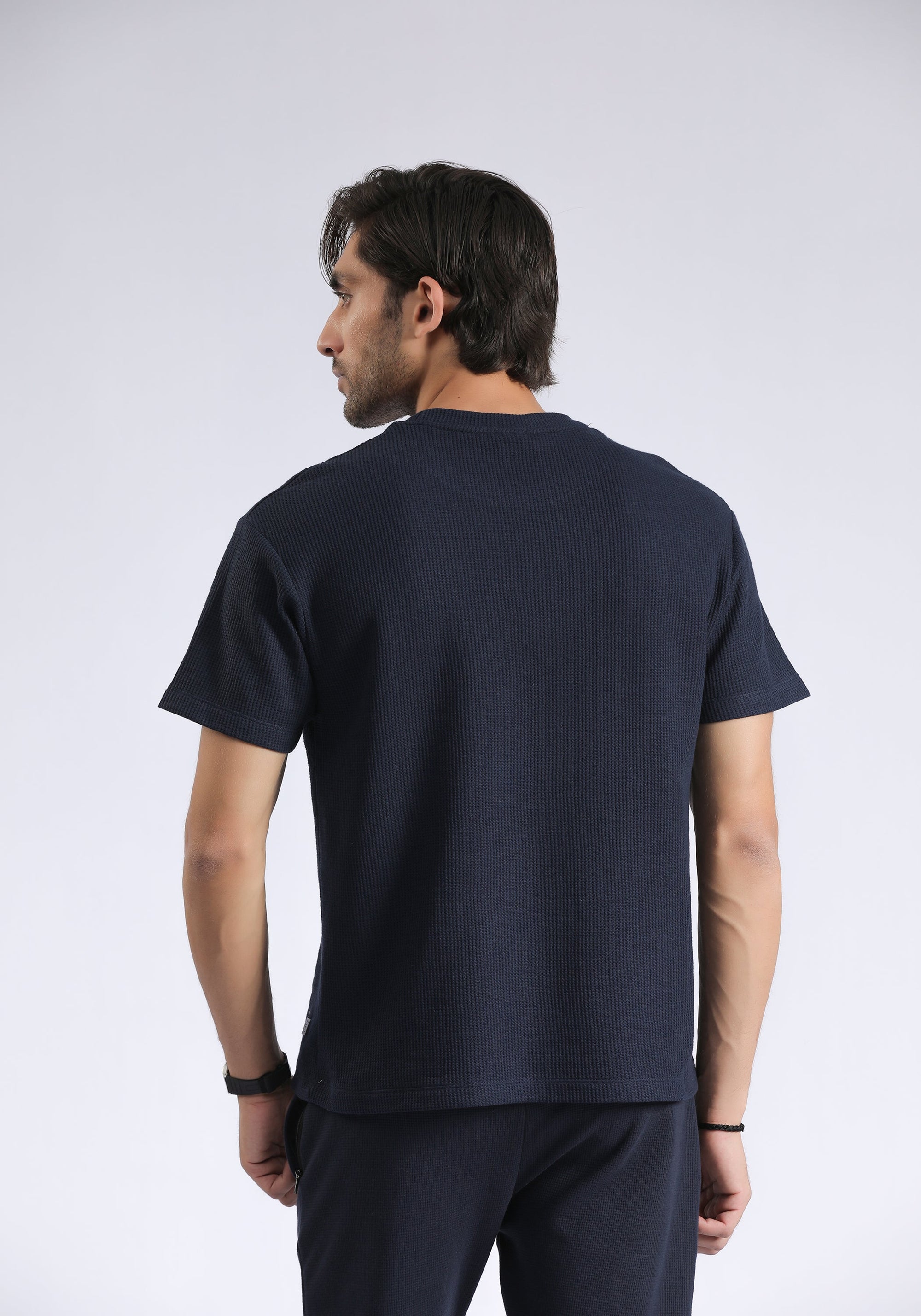 Navy Textured T-Shirt