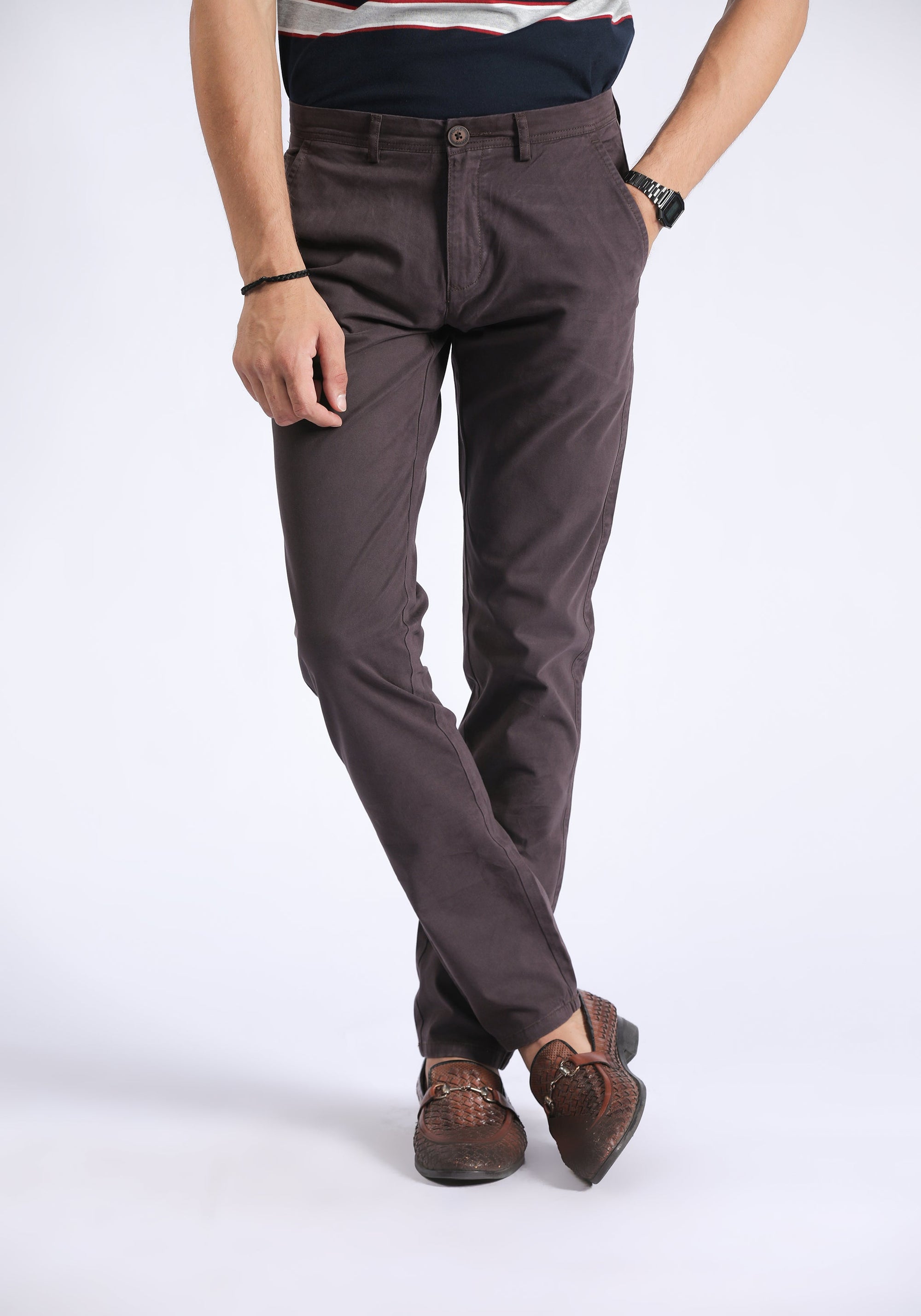 Marron Slim Fit Chino Pant