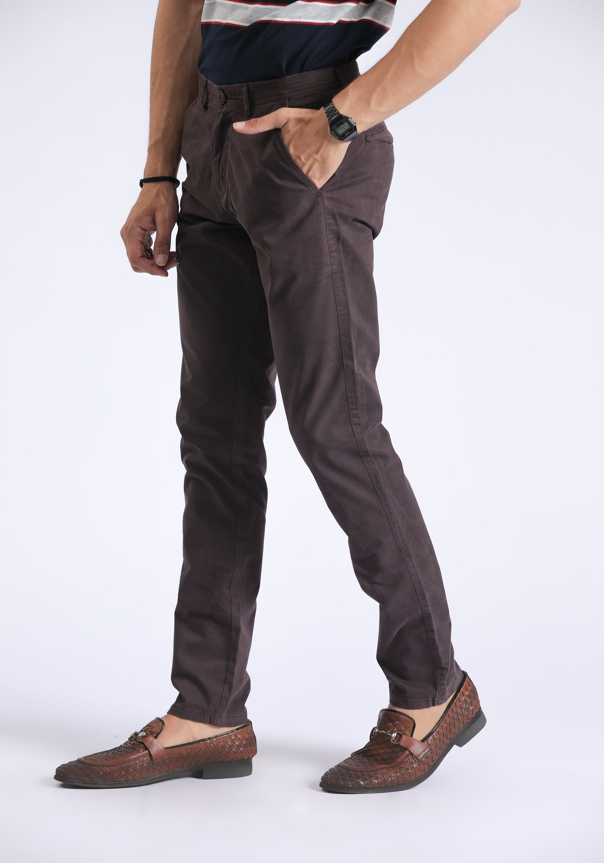 Marron Slim Fit Chino Pant
