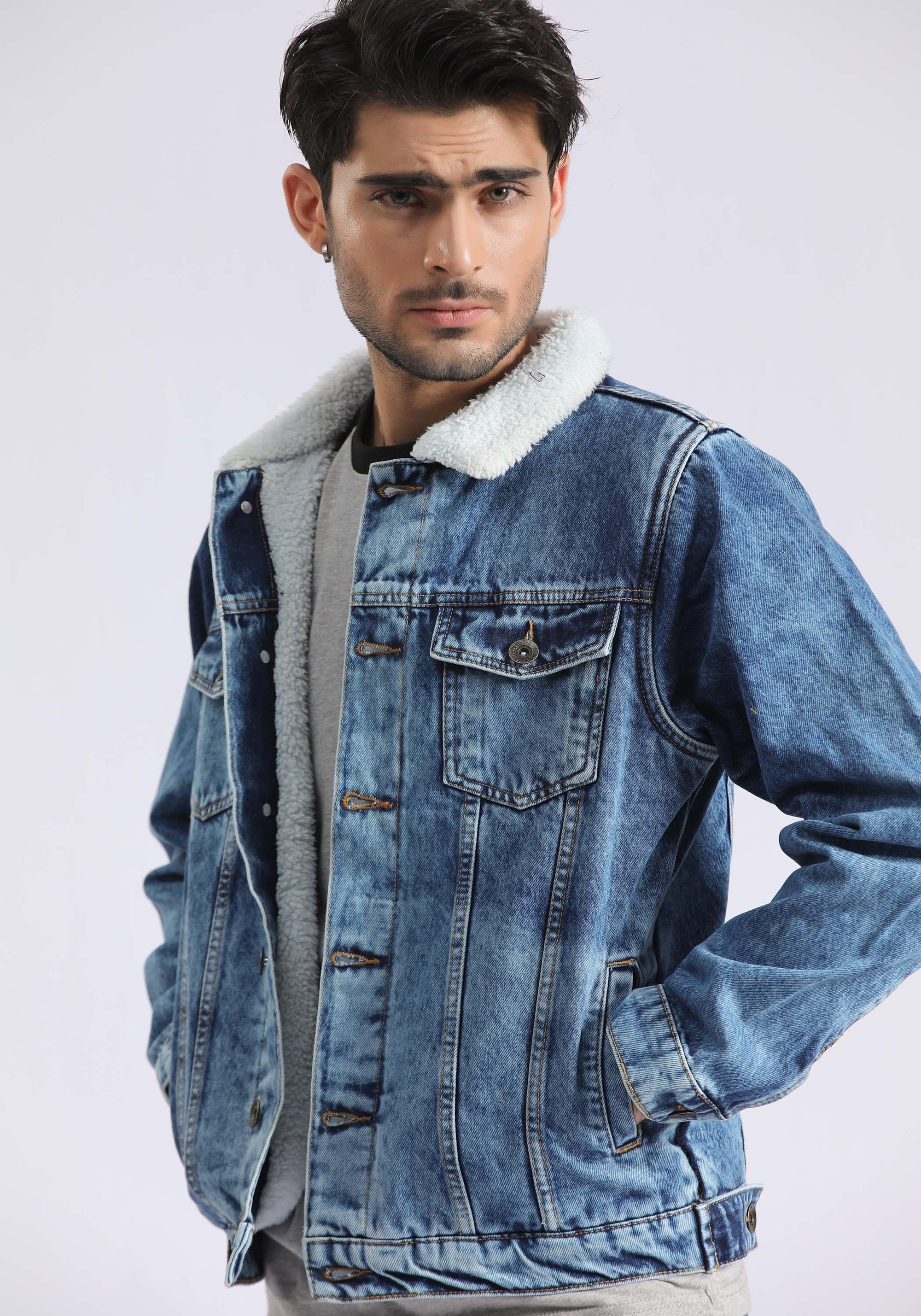 Sky Blue Wash Denim Jacket