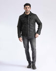 Leather Effect Puffer Jacket